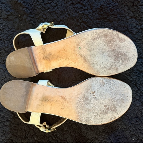 Coach Cream Sandals with Gold Buckle - Picture 5 of 14